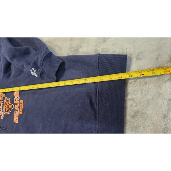 Chicago Bears Men's Starter 2XL Navy Blue Quarter Zip Chest Logo Jacket NFL - Picture 6 of 7